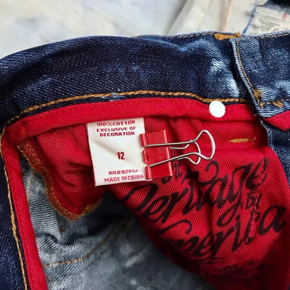Heritage America NWT Light Wash Distressed Crop Jeans Women 6 *See Description*